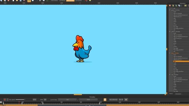 Animated chicken 2D game asset preview смотреть онлайн