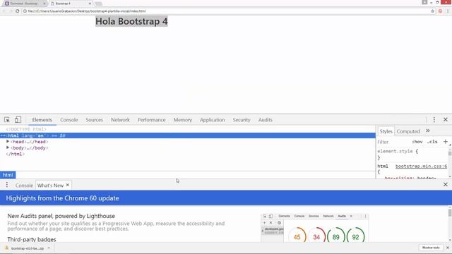 Bootstrap 4: Instalación Local Archivos. Local files setup. Configuration des fichiers. смотреть онлайн