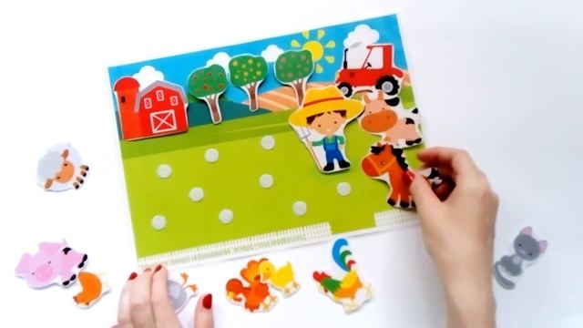 Игры умные липучки для детей, дидактическая игра КТО ЖИВЕТ НА ФЕРМЕ смотреть онлайн