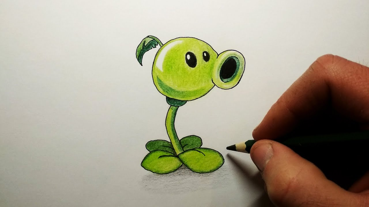 Как нарисовать Горохострел из игры Plants vs Zombies смотреть онлайн