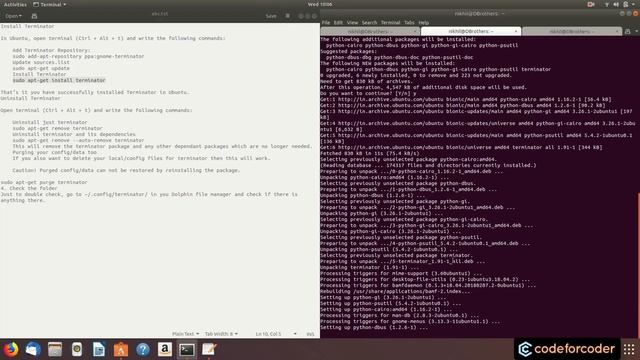 How to install terminator terminal in Ubuntu? | Terminator in Ubuntu | codeforcoder смотреть онлайн