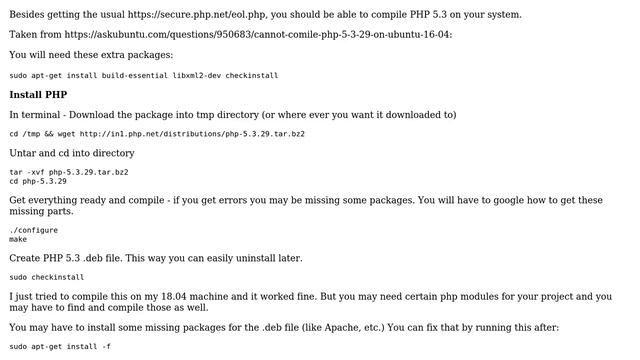 Ubuntu: Can I install PHP 5.3.5 on Ubuntu Server 18.04 LTS? смотреть онлайн