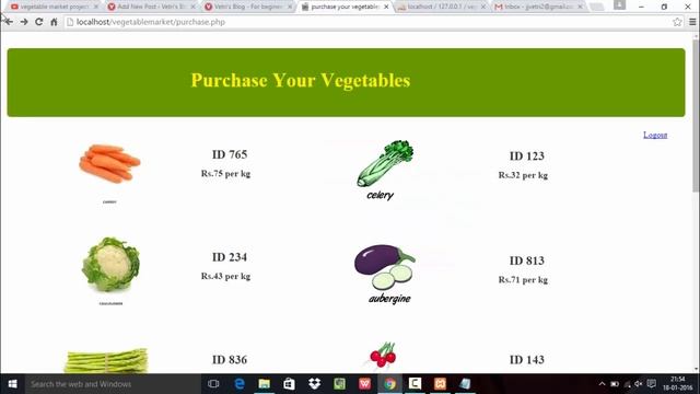 Vegetable market project in PHP смотреть онлайн