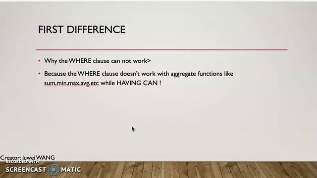 CPSC471 - A5 - Having VS. Where in SQL смотреть онлайн