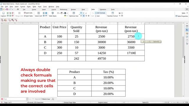 Doing Table Math in LibreOffice 7.3 Writer смотреть онлайн