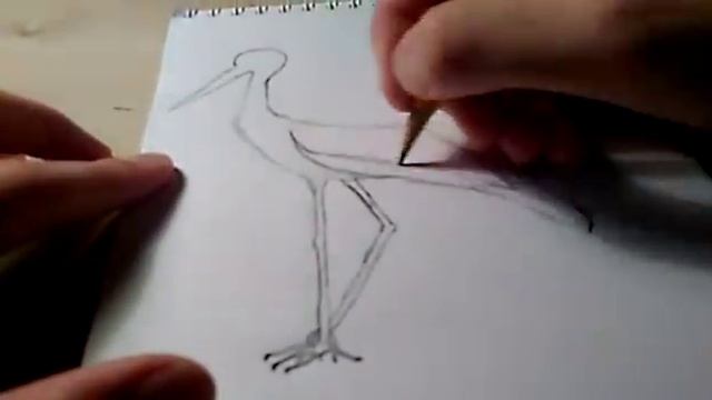 Как нарисовать аиста смотреть онлайн