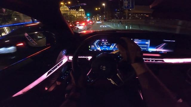 2023 BMW i7 xDrive60 | night city POV drive смотреть онлайн