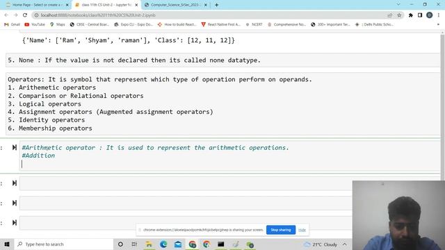 Class 11th Unit 2 (VI)| Operators | Arithmetic | Relational | Python operators смотреть онлайн