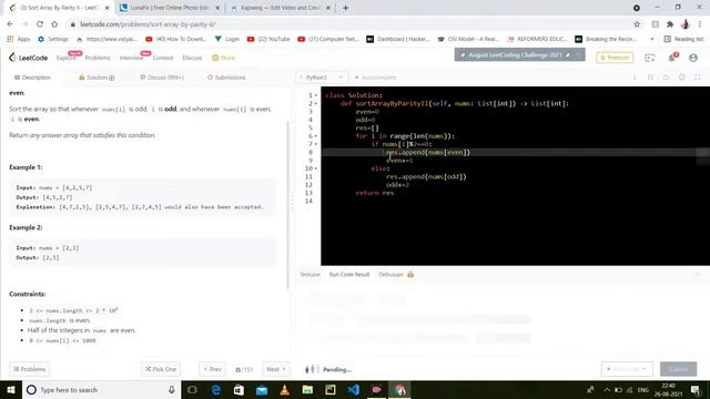 922. Sort Array By Parity II | Leetcode Easy Level Questions Complete Playlist in Python смотреть онлайн