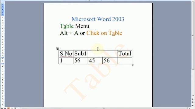 How to Use The Table Menu In Ms Word / WinWord 2003 in Urdu/Hindi | Lunar Computer College смотреть онлайн