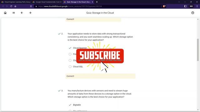 Quiz: Storage in the Cloud | Google Cloud Fundamentals Core Infrastructure | GCCP | смотреть онлайн