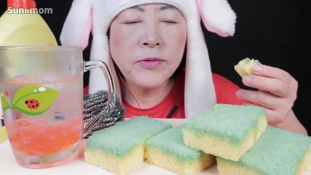 ASMR 배고파서 세제 뿌려서 수세미 먹었어요..😱 리얼사운드 먹방 EDIBLE DISH SPONGE MUKBANG EATING SOUNDS смотреть онлайн