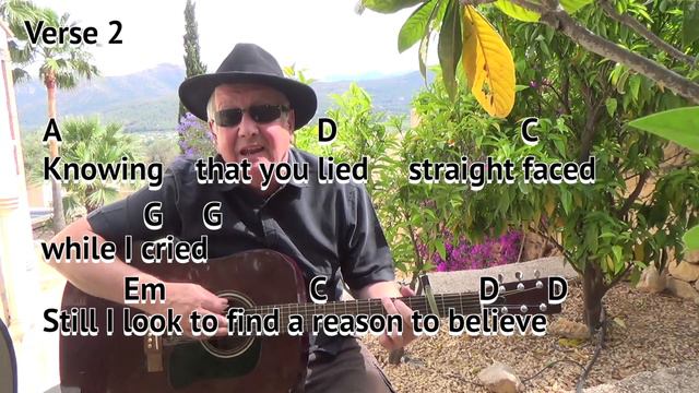 Reason To Believe (Tim Hardin cover) GUITAR LESSON play-along with chords and lyrics смотреть онлайн