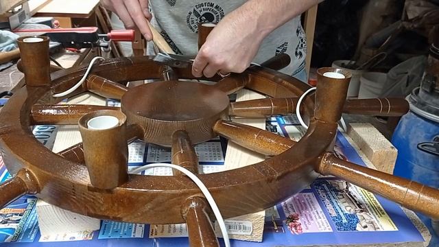 Люстра своими руками ... Люстра штурвал из дерева смотреть онлайн