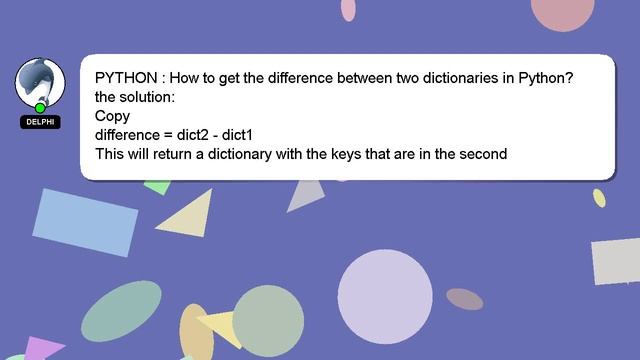 PYTHON : How to get the difference between two dictionaries in Python? смотреть онлайн