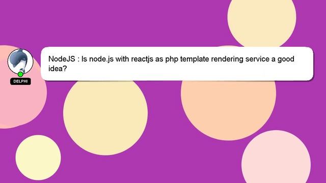 NodeJS : Is node.js with reactjs as php template rendering service a good idea? смотреть онлайн