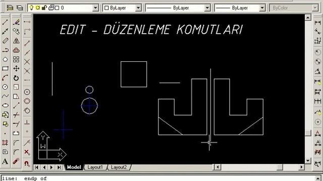 Temel Autocad 2000 Dersleri - 15. Bölüm: Edit (Düzenleme) смотреть онлайн