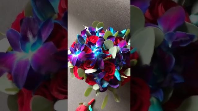 Синий букет. Свадебный букет из синей орхидеи. смотреть онлайн
