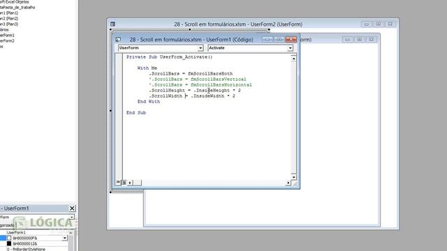 Vídeo 78 - Habilitar Barra de Rolagem em Formulários e Frames - ScrollBars Excel VBA смотреть онлайн