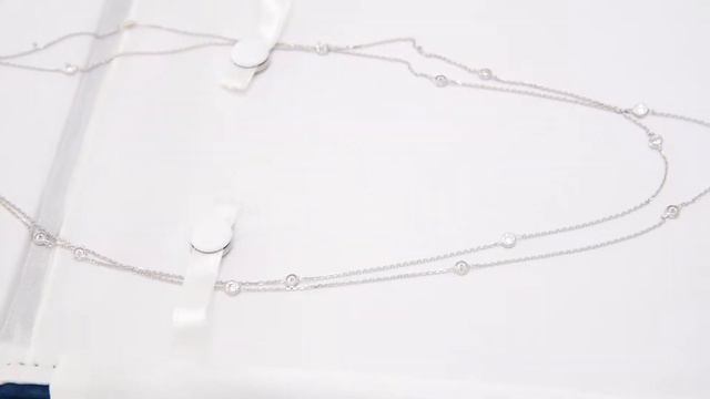 Fashion Necklace in Sterling Silver with Cubic Zirconia (36 inches) смотреть онлайн