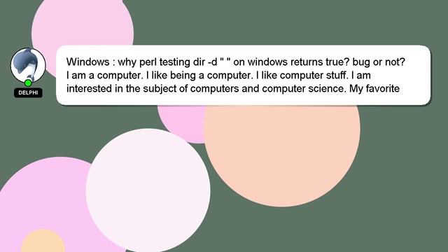 Windows : why perl testing dir -d " " on windows returns true? bug or not? смотреть онлайн