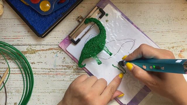 Рисуем 3D ручкой. Трафарет для 3D ручки "Динозавр: диплодок" смотреть онлайн