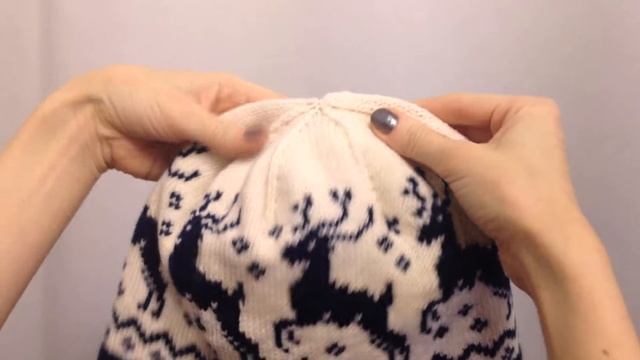 Вязание спицами. Шапка с оленями / Cap With Deer