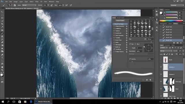 How to split the sea/create modern Moses in Photoshop смотреть онлайн