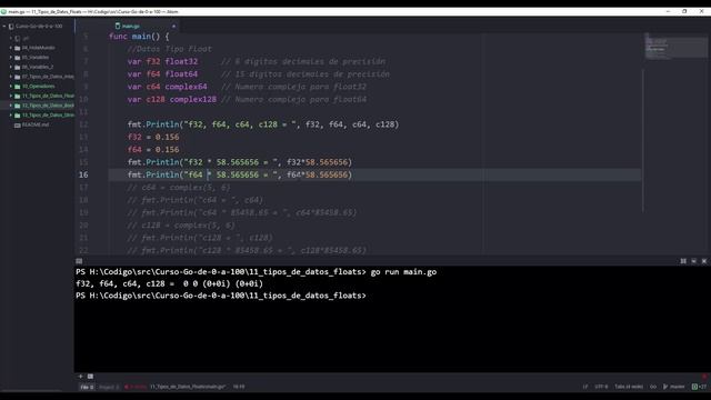 11 - Curso GO (GOLang) – De 0 a 100 - Tipos de Datos: Float (Español) смотреть онлайн