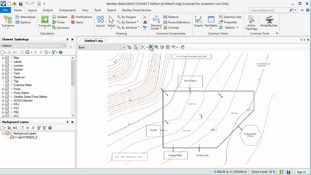 Importing a background map into WaterGEMS смотреть онлайн