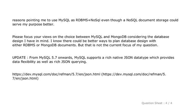 MySQL : Using MongoDB vs MySQL with lots of JSON fields? смотреть онлайн