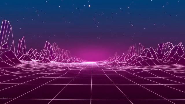 Neon Purple Grid Retrowave 80s Sci fi VJ Loop Video Background for Edits смотреть онлайн