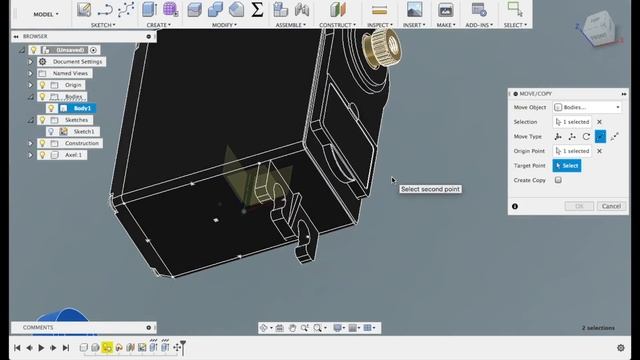 Уроки Fusion360: 3D моделирование сервокачалки. Tutorial: How to model servo hub, servo arm смотреть онлайн