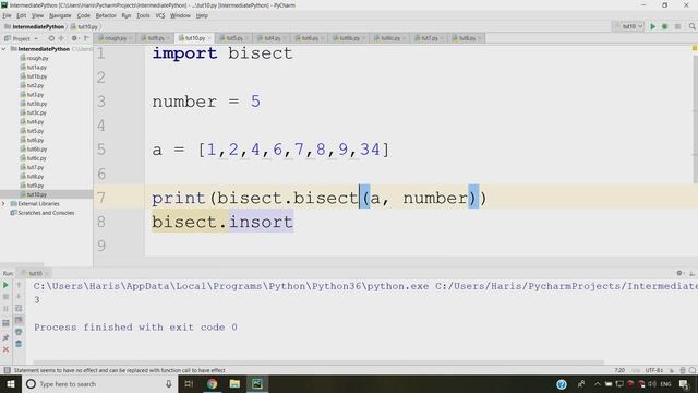 [Hindi] Bisect Module In Python Explained | Advanced python tutorials in Hindi смотреть онлайн