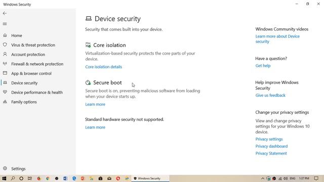 Windows 10 Windows Security Device Security Hardware type смотреть онлайн