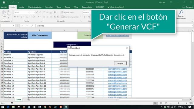 Exportar Contactos de Excel a VCF смотреть онлайн