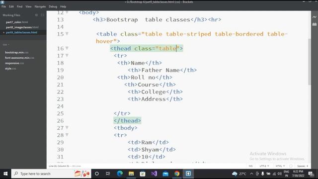 #9 | Table classes in bootstrap 4 | table class in bootstrap | bootstarp by indal yadav #bootstrap4 смотреть онлайн