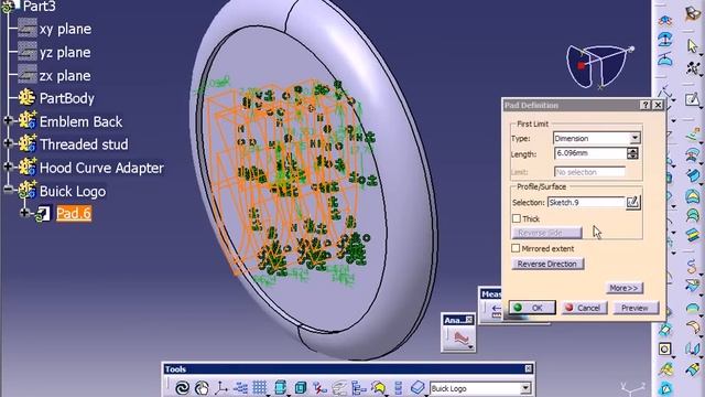 CATIA V5 Change sketch Support -- The Buick Style смотреть онлайн