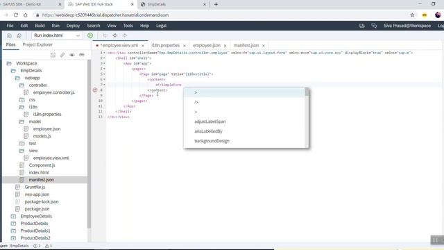 UI5 Simple Form with JSON Data Model смотреть онлайн