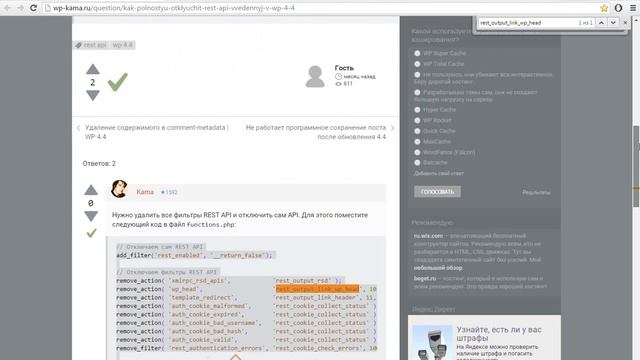 Ошибки wp-json в индексе Яндексе Wordpress 4.4 (мусорные страницы) смотреть онлайн