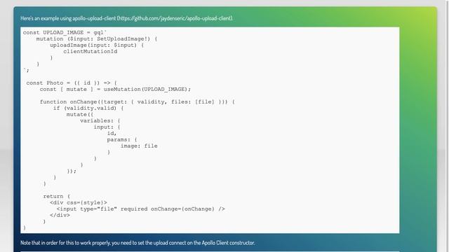 Upload image to GraphQL server смотреть онлайн