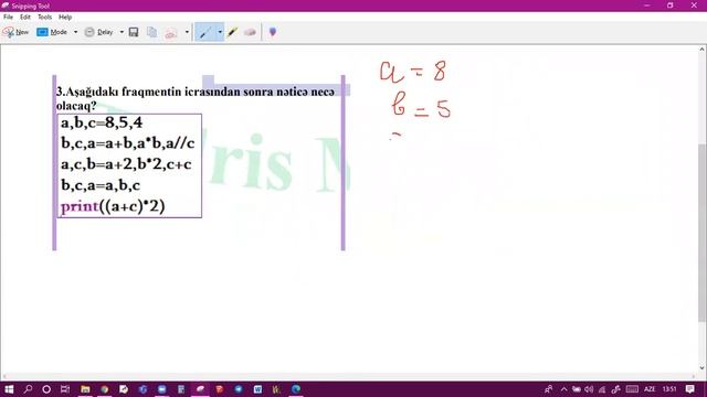 PYTHON/MİQ 2021/Qəbul sualı/Qızıl qayda-1 смотреть онлайн