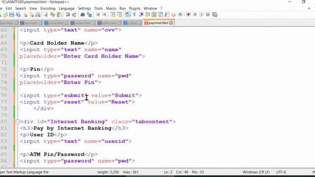 Easy payment option tutorial used at websites using HTML &CSS & PHP&Java using Notepad++#bcaproject смотреть онлайн