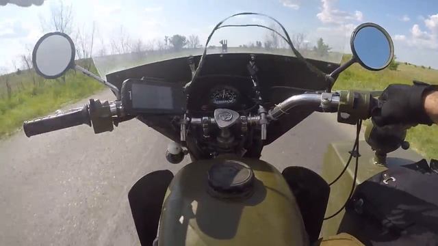 Мотоцикл урал 8.107 приводной на трассе в жару +32 при скорости 80-100 км/ч по GPS смотреть онлайн