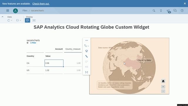 SAP Analytics Cloud Rotating Globe Custom Widget with amCharts смотреть онлайн