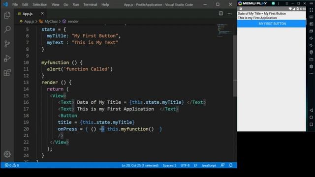 React Native Tutorial 6 - Basic Components ( Button , OnPress) смотреть онлайн