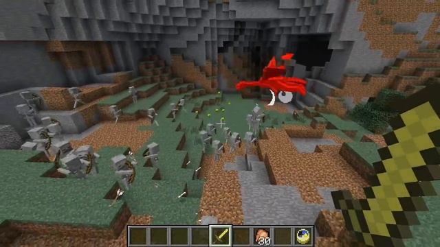 Minecraft CRAZY Dragon vs 500 Skeletons MOD! смотреть онлайн