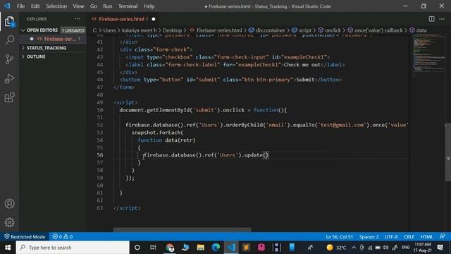 firebase Web Update Data | Firebase Update Data | firebase full hindi tutorial | смотреть онлайн
