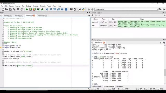Python Pandas Tutorial | Drop Rows and Columns of a Pandas Dataset - P1 смотреть онлайн