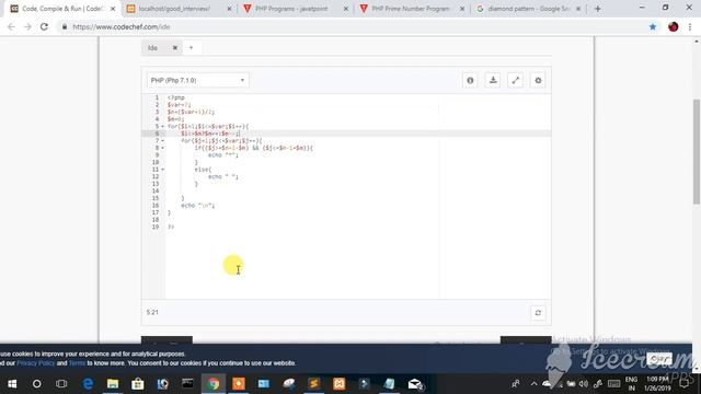 2 Dynamic Diamond pattern part 2 with PHP in Hindi смотреть онлайн